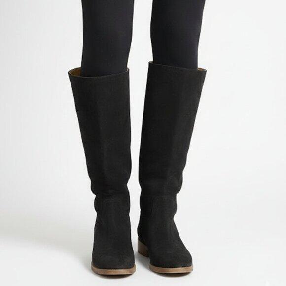 Rag & Bone New York Black Suede Tall Moto Boots - Size 36 - Picture 2 of 13